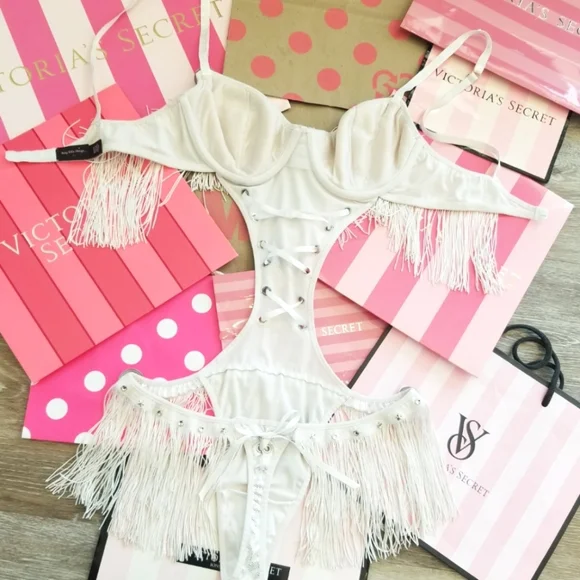 Victoria's Secret Vintage Sexy Little Things Cowgirl Bodysuit Lingerie Fringe - Picture 13 of 16